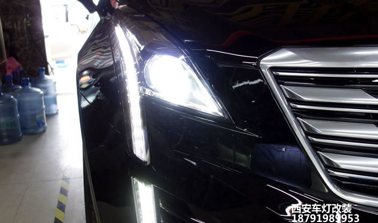 西安凯迪拉克xt汽车灯光改装氙气大灯
