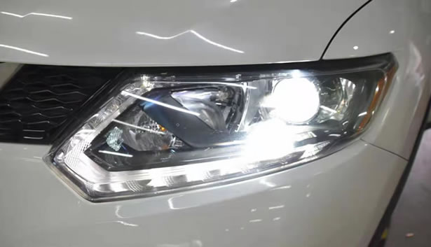 西安奇骏汽车灯光改装阿帕LED双光透镜大灯